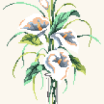Rabbit Ears and Flower Cross Stitch Pattern (Medium)