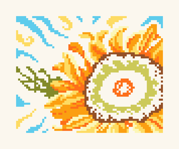 Cartoon Flower Sunflower Cross Stitch Pattern (Easy)