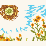 Cartoon Flower Sunflower II Cross Stitch Pattern (Easy)