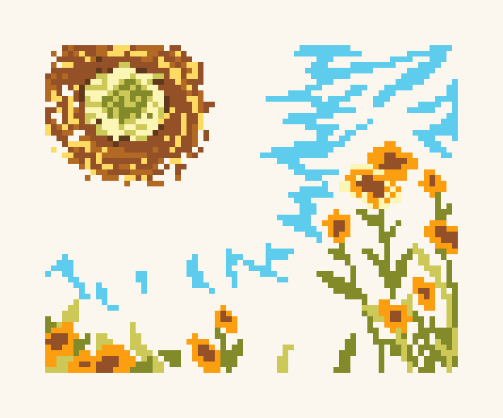 Cartoon Flower Sunflower II Cross Stitch Pattern (Easy)