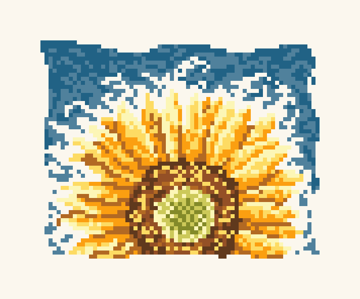 Cartoon Flower Sunflower IV Cross Stitch Pattern (Easy)