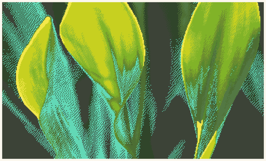 Green Leaves Cross Stitch Pattern (Easy)